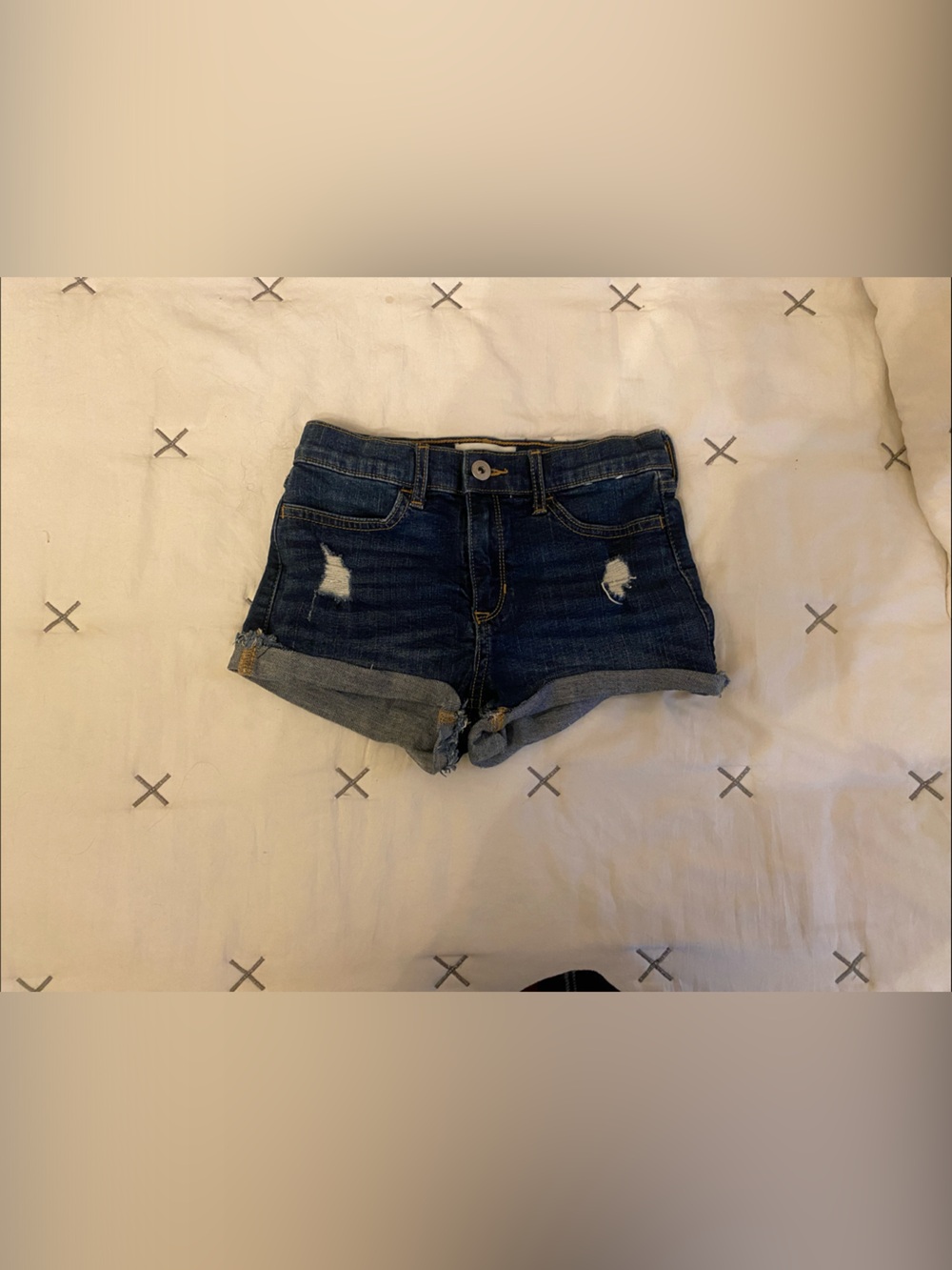 Vintage Abercrombie & Fitch Dark Blue Distressed Denim Shorts